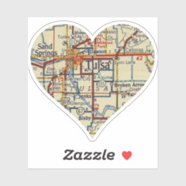 Tulsa OK Retro Map Aufkleber