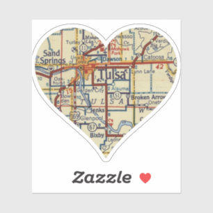 Tulsa OK Retro Map Aufkleber