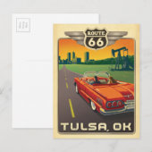 Tulsa, OK - Route 66 Postkarte (Vorne/Hinten)