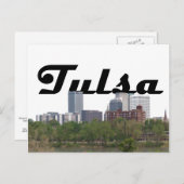 Tulsa OK Skyline mit Tulsa in der Sky Postcard Postkarte (Vorne/Hinten)