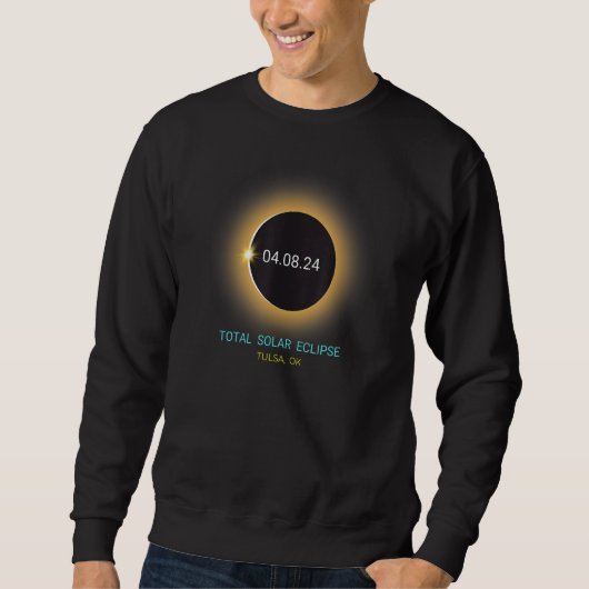 Tulsa OK Total Solar Eclipse 040824 Oklahoma Souve Sweatshirt (Vorderseite)