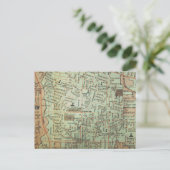 Tulsa, OK Vintag Map Postkarte (Stehend Vorderseite)