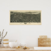 Tulsa Oklahoma 1918 Antike Panoramakarte Poster (Küche)