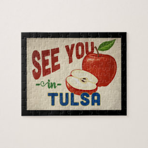 Tulsa Oklahoma Apple - Vintage Travel Puzzle