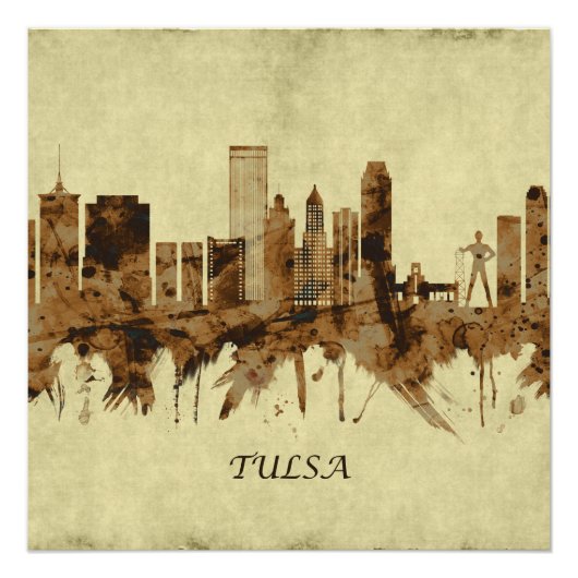Tulsa Oklahoma Cityscape Poster (Vorderseite)