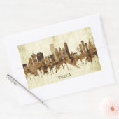 Tulsa Oklahoma Cityscape Rechteckiger Aufkleber (Umschlag)