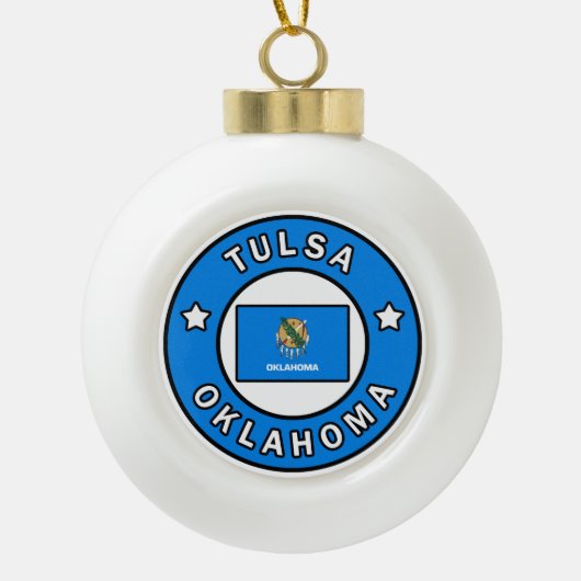 Tulsa Oklahoma Keramik Kugel-Ornament (Vorderseite)