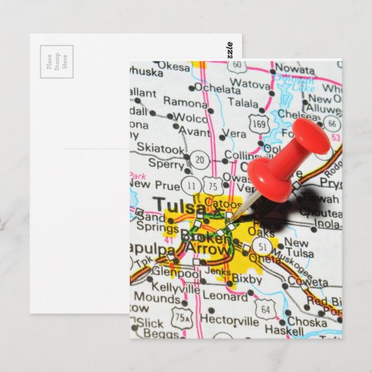 Tulsa, Oklahoma Postkarte (Vorne/Hinten)