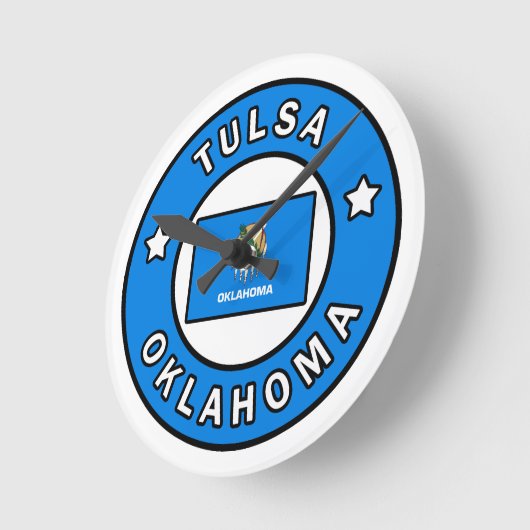 Tulsa Oklahoma Runde Wanduhr (Winkel)
