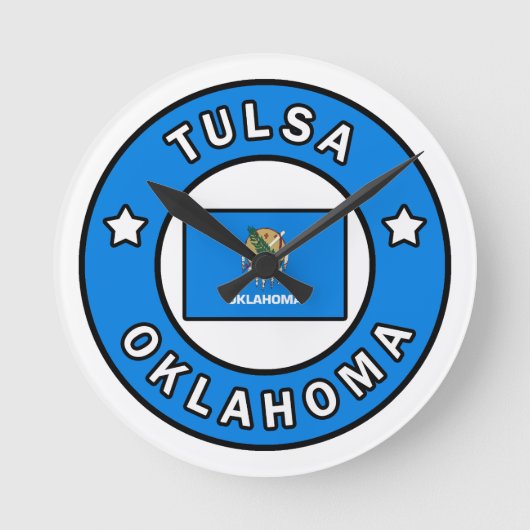 Tulsa Oklahoma Runde Wanduhr (Vorderseite)
