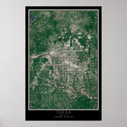 Tulsa Oklahoma Satellite Poster Map (Vorne)