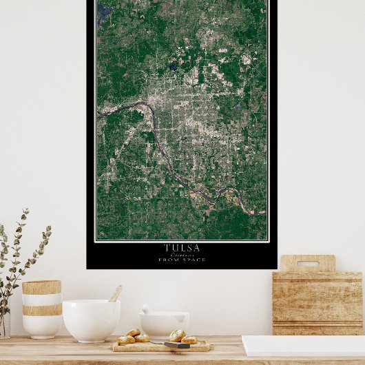 Tulsa Oklahoma Satellite Poster Map (Küche)