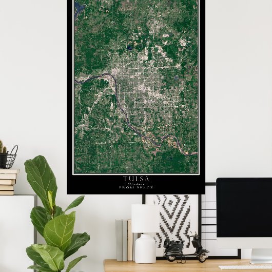Tulsa Oklahoma Satellite Poster Map (Heimbüro)