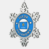 Tulsa Oklahoma Schneeflocken Zinn-Ornament (Rechts)