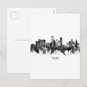 Tulsa Oklahoma Skyline BW Feiertagspostkarte (Vorne/Hinten)