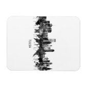 Tulsa Oklahoma Skyline BW Magnet (Horizontal)