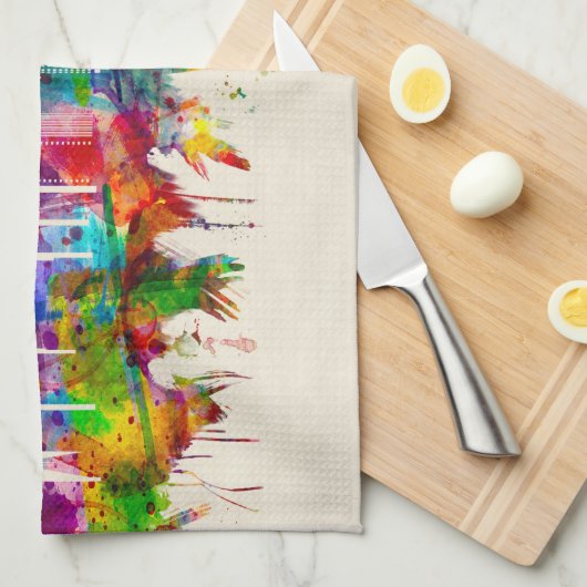 Tulsa Oklahoma Skyline Geschirrtuch (Viertel Falte)