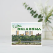 Tulsa Oklahoma Skyline mit Bäumen Postkarte (Stehend Vorderseite)