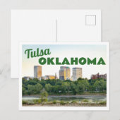 Tulsa Oklahoma Skyline mit Bäumen Postkarte (Vorne/Hinten)
