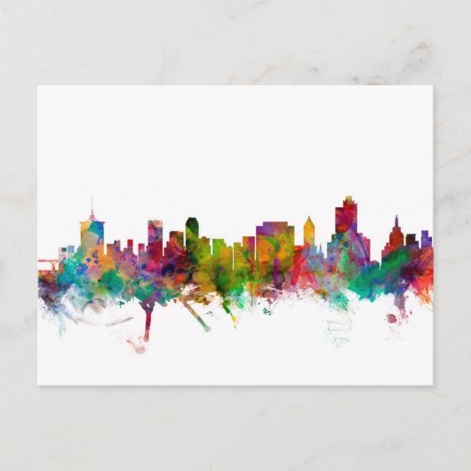 Tulsa Oklahoma Skyline Postkarte (Vorderseite)