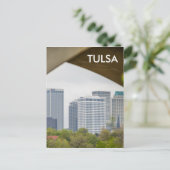 Tulsa Oklahoma Skyline Postkarte (Stehend Vorderseite)