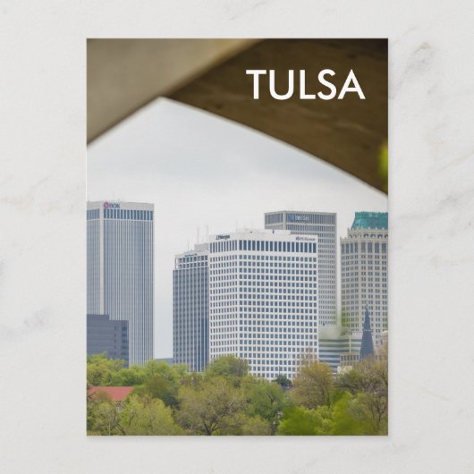 Tulsa Oklahoma Skyline Postkarte (Vorderseite)