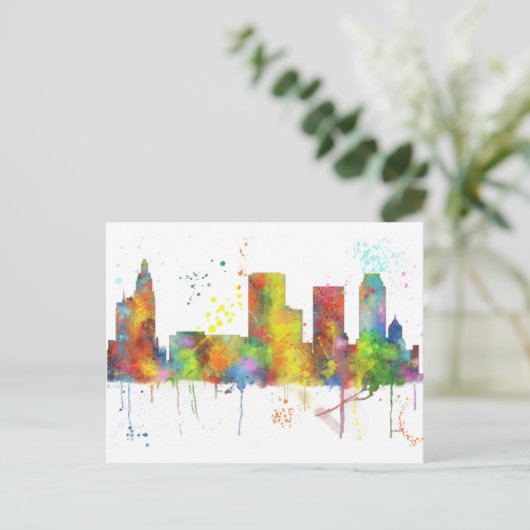 TULSA, OKLAHOMA SKYLINE POSTKARTE (Stehend Vorderseite)