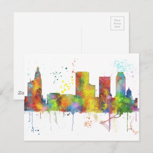 TULSA, OKLAHOMA SKYLINE POSTKARTE (Vorne/Hinten)