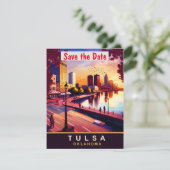 Tulsa, Oklahoma, Travel Postcard Save The Date (Stehend Vorderseite)