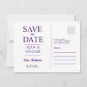 Tulsa, Oklahoma, Travel Postcard Save The Date (Rückseite)