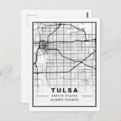 Tulsa Oklahoma USA Travel City Map Postkarte (Vorne/Hinten)