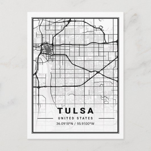 Tulsa Oklahoma USA Travel City Map Postkarte (Vorderseite)