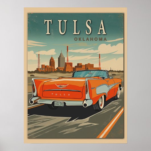 Tulsa Oklahoma Vintage Travel Poster (Vorne)