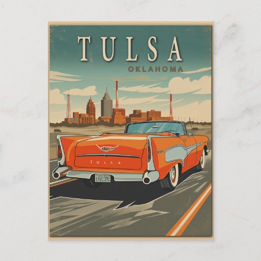 Tulsa Oklahoma Vintage Travel Postkarte (Vorderseite)