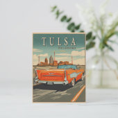 Tulsa Oklahoma Vintage Travel Postkarte (Stehend Vorderseite)