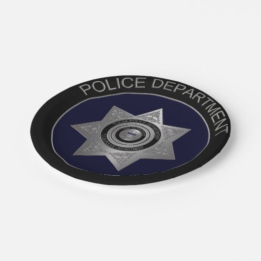 Tulsa-Police-Dept-Abzeichen-OPTION 3-PAPIER-PLATE Pappteller (Schrägansicht)