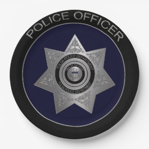 Tulsa-Police-Officer-Abzeichen-OPTION 2-PAPIER-PLA Pappteller