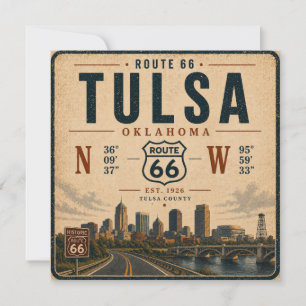 Tulsa Route 66 Reise Koordinaten Einladung