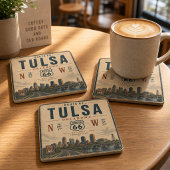 Tulsa Route 66 Skyline Bar Glaswaren Glasuntersetzer