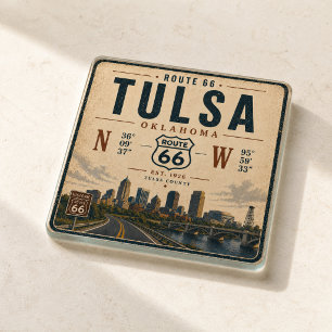 Tulsa Route 66 Skyline Bar Glaswaren Glasuntersetzer
