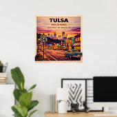Tulsa Route 66 Vintage Reise Poster (Heimbüro)