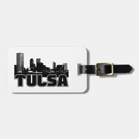 Tulsa-Skyline Gepäckanhänger (Vorderseite horizontal)