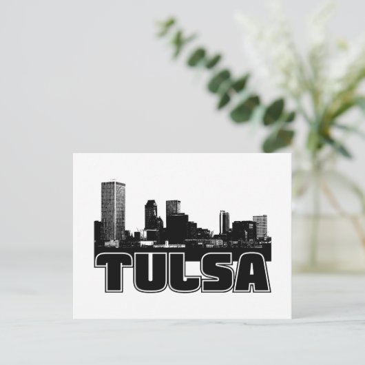 Tulsa Skyline Postkarte (Stehend Vorderseite)