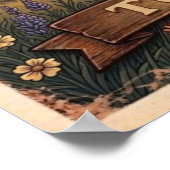 Tulsa Skyline Sonnenuntergangsillustration Poster (Ecke)