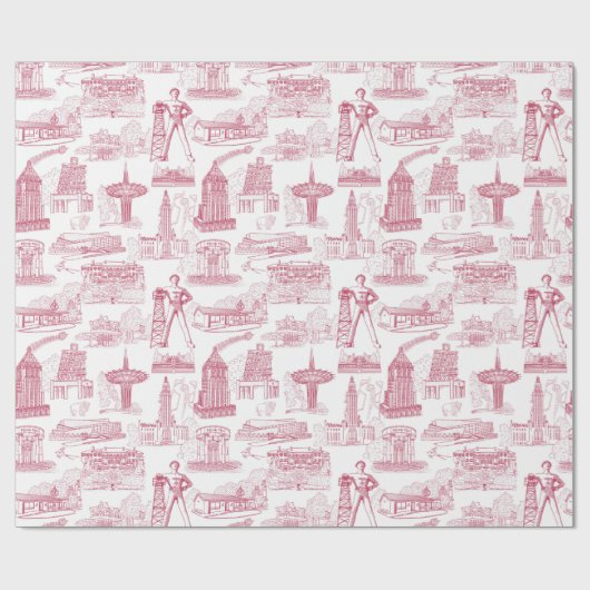 Tulsa Toile Wrapping Paper Roll Geschenkpapier (Flach)