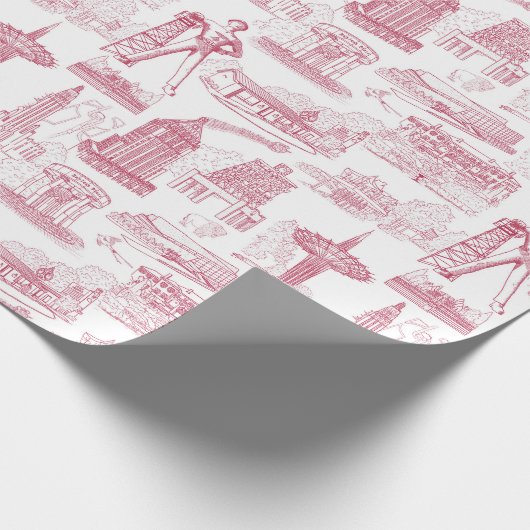 Tulsa Toile Wrapping Paper Roll Geschenkpapier (Ecke)