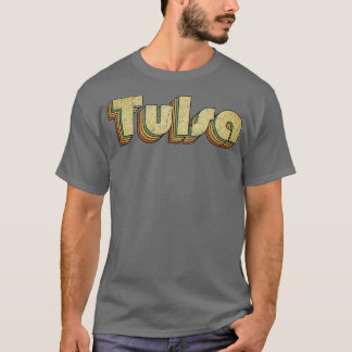 Tulsa Vintag Rainbow Typografy Style 70er T-Shirt