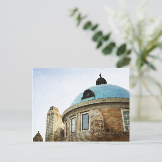 Tulsas Blauer Dom Postkarte (Stehend Vorderseite)