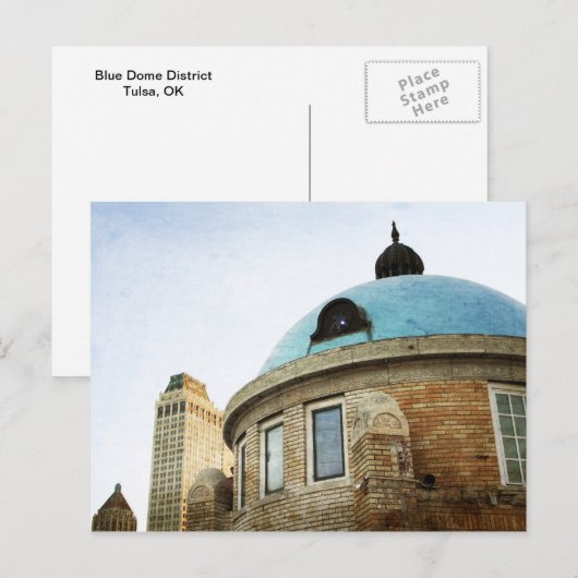 Tulsas Blauer Dom Postkarte (Vorne/Hinten)