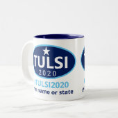 Tulsi 2020 Gabbard Kampagnen-einzigartiges Zweifarbige Tasse (Vorderseite Links)